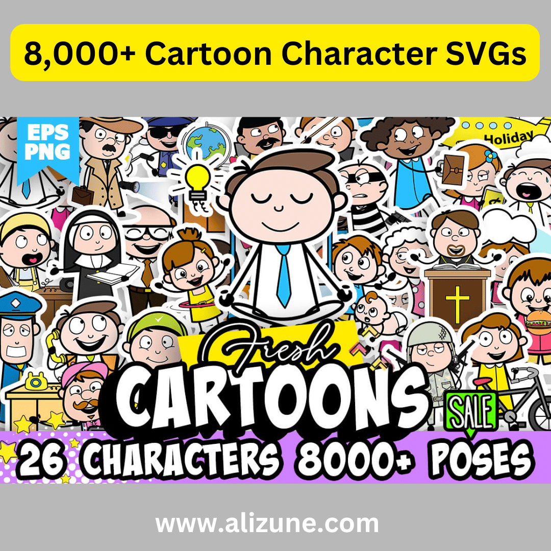 8,000+ Cartoon Character SVGs